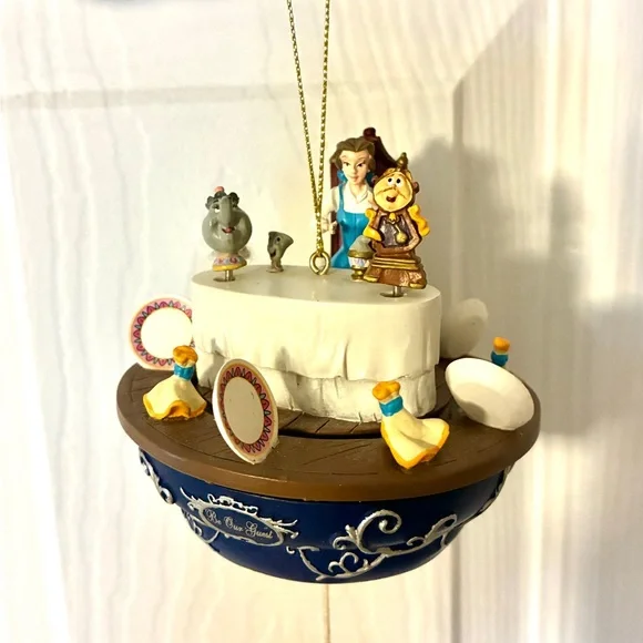 Rare Disney Magical Moments 2008 Belle Spinning Ornament Be Our Guest - Picture 8 of 8